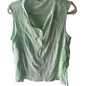 Mint Green Sleeveless Lace Top